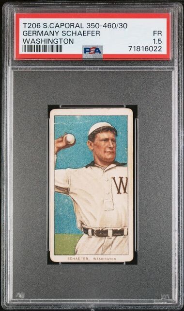 1909-11 T206 Sweet Caporal 350-460/30 Germany Schaefer Washington - PSA 1.5 Fair