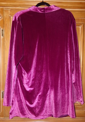 NWT CAMISA WOMENS SIZE XXL FITS LIKE XL PINK VELVET BLAZER POCKETS 1 BUTTON - Picture 2 of 2