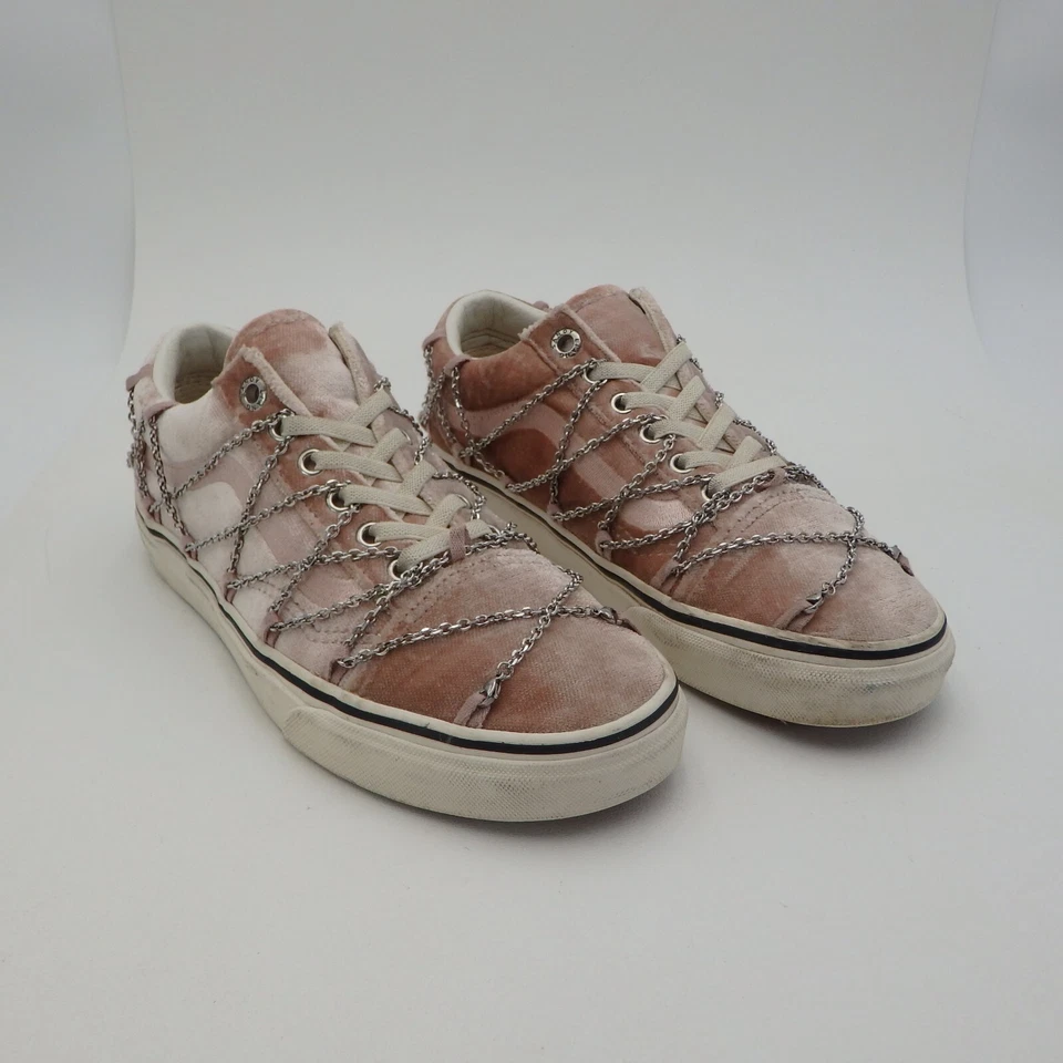 Sapatos femininos VANS Sandy Liang Old Skool Rivington correntes de veludo rosa 7,5 UE 38 - Imagem 3 de 4