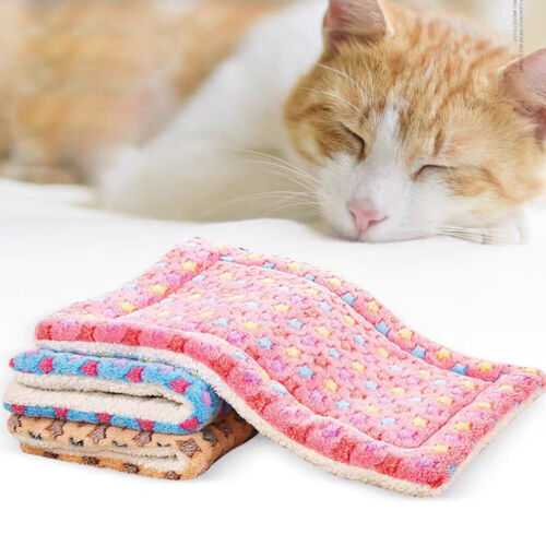 Dog Bed Soft Short Plush Thicken Pet Sleeping Mats For Cat Dog Double Sided LOT.