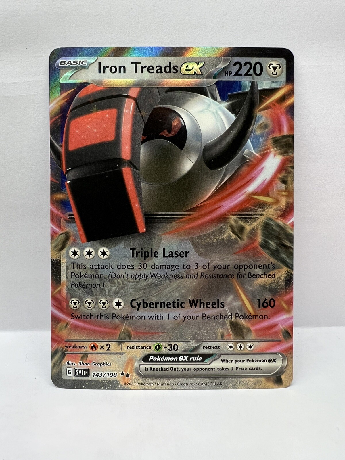 Pokémon TCG Iron Treads ex - 143/198 Double Rare Scarlet & Violet