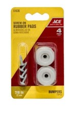 Ace Screw-On Off White 7/8" Rubber Pad Bumpers. Floor And Surface Protection