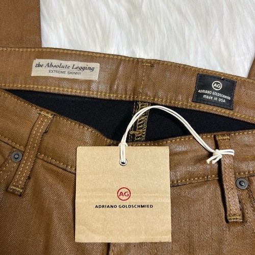 AG Adriano Goldschmied Jean Women 31 Waxed Brown Absolute Legging Extreme Skinny - Picture 3 of 11