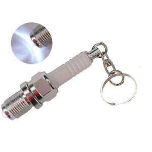 1* LED Key Chain Spark Plug Key Chain Keychain Car Parts Keyring Accessories