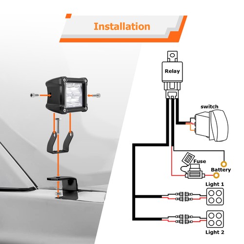 Kit de luces de pilar A de 3"" 40 W con montaje y cableado para Can-am Maverick Trail 800 1000R - Imagen 5 de 8