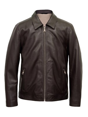 Mens Genuine Leather Jacket Motorcycle Bomber Slim Fit Biker Real Leather Jacket