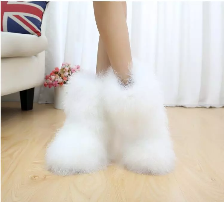 Fluffy cheap ankle boots