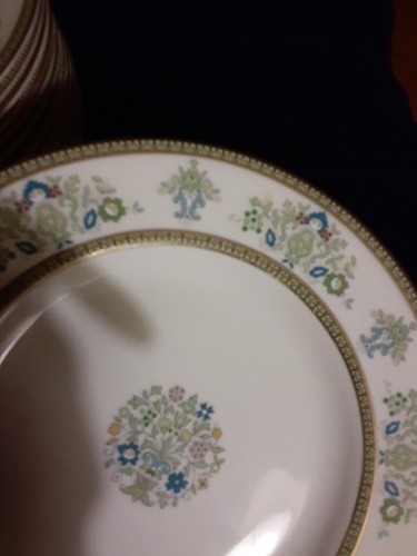 Set Of 13 Minton Henley Cream Bread Plate (s) - Gold Trim - EUC - Picture 5 of 9
