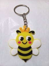 NEW Bee Keychain Honey Bee Bumble Bee Queen Bee w/ Crown Animal Key Ring NEW