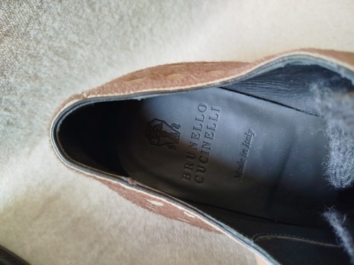 BRUNELLO CUCINELLI brown pony calfskin women's lace ups 37 - Picture 6 of 10