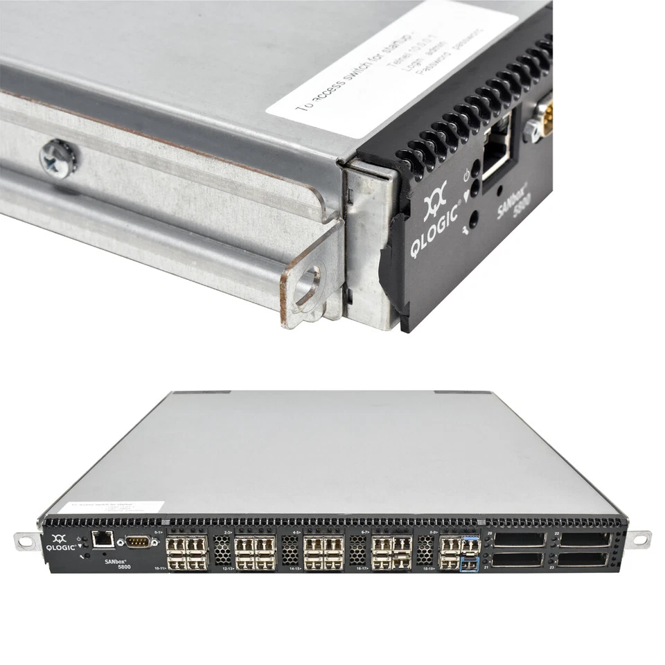 QLogic SANbox SB5802V-20A8 31970-01 8G 20-Port Stackable FC Switch 20 Mini GBICs - Bild 2 von 4