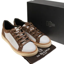 Di Bianco NWD Binetto Suede / Leather Sneakers Size 9 in White & Brown