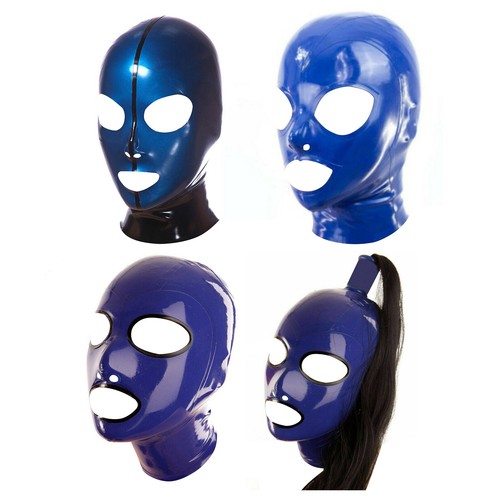 Adult Unisex Headgear Latex Head Cover Waterproof Hood Face Mask Stretchy Sexy - Picture 5 of 25