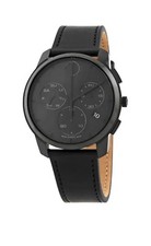 Brand New Movado Bold Men’s Black Dial Leather Band Chronograph Watch 3600835