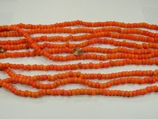 15 Strands 22" Opaque Orange Pony Glass Beads Wholesale Bulk 6mm x 9mm J