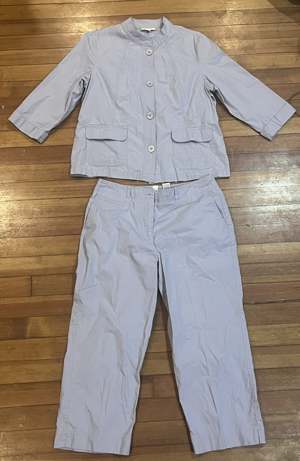 Appleseeds Women's 2 Piece Pant Suit Size Medium Crop… Gem