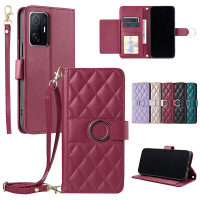 Leather Grid Card Wallet Phone Case For Xiaomi 14t Pro Poco C75 X3 X6 Pro M6 F5