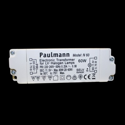 Paulmann Elektronischer 60VA Halogen Trafo flach 12V 60W dimmbar Transformator | eBay