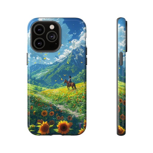 Sunflower Sky Girl Horse Phone Case for iPhone, Samsung Galaxy, Pixel - 第 26/173 張圖片