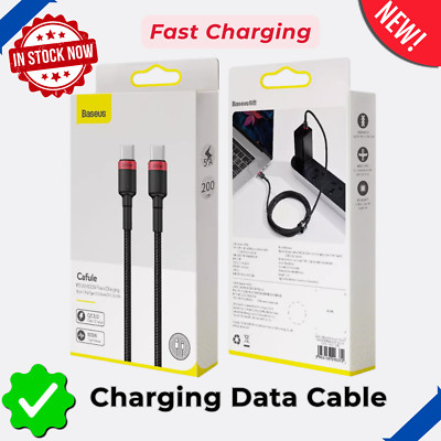 Baseus 100W PD Fast Charging USB Type C to Type C Data Sync Cable Charger Cord