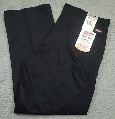 Dickies Relaxed Fit Flex Double Knee Men's 40x30 Pants Black NWT
