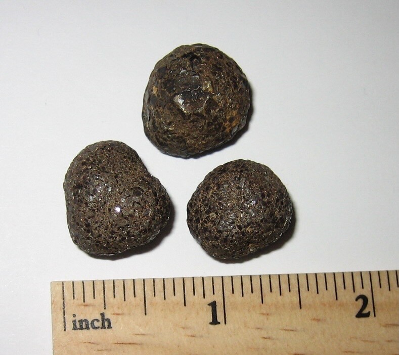 3 SMALL NATURAL 0.55"- 0.6" RARE 'PROPHECY STONE' MINERALS PAKISTAN 31.2grams *3