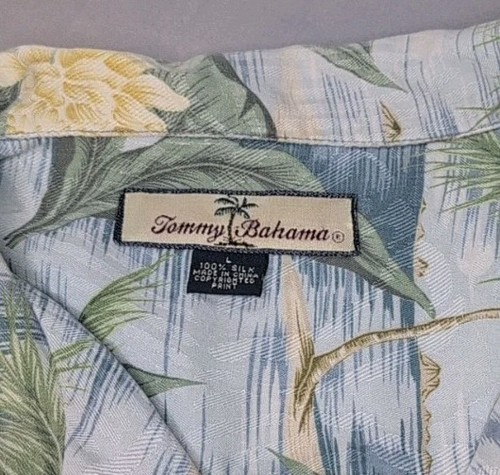 Tommy Bahama Größe Large 100 % Seide Hawaii Blumen Palme - Bild 2 von 7