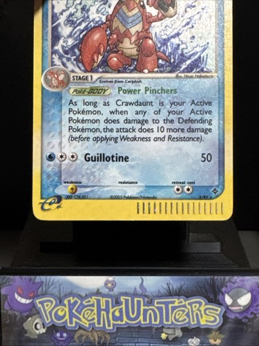 Pokemon Card Crawdaunt 3/97 Holo Rare EX Dragon Played - Picture 4 of 9