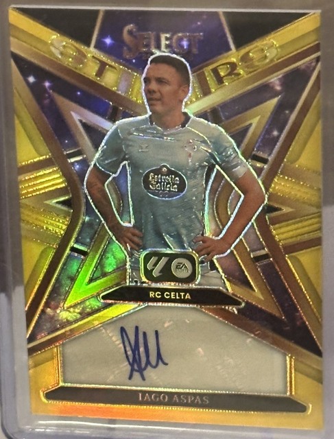 2025-26 Panini Select La Liga #ST-IA STARS Iago Aspas Gold /10 Auto /99 & PATCH