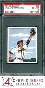 1950 BOWMAN #73 WILLARD MARSHALL BRAVES PSA 6
