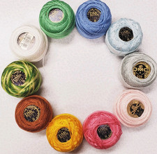 10 Balls DMC 8 Crochet Thread Yarn 95 Yards 10 Different Colors C