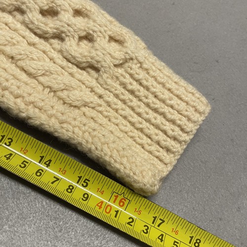 Cardigan donna medio UK 12 grossi cavi maglia lana lavorato a mano Aran con bottoni - Foto 7 di 8