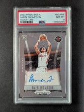 2023-24 Panini Prizm Deca AMEN THOMPSON Rookie RC Auto Signatures #DS-AME PSA 8