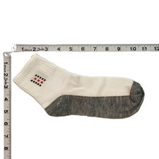 5 Pairs Men's Socks - White Top, Gray Bottom, Red  Black Squares