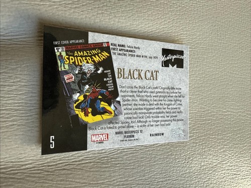 2024 Skybox Marvel Masterpieces ‘92 Platinum Rainbow #5 Black Cat - Picture 5 of 5