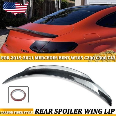 For 2015-21 Mercedes Benz W205 C200 C300 C43 Rear Trunk Spoiler Carbon Look 2DR