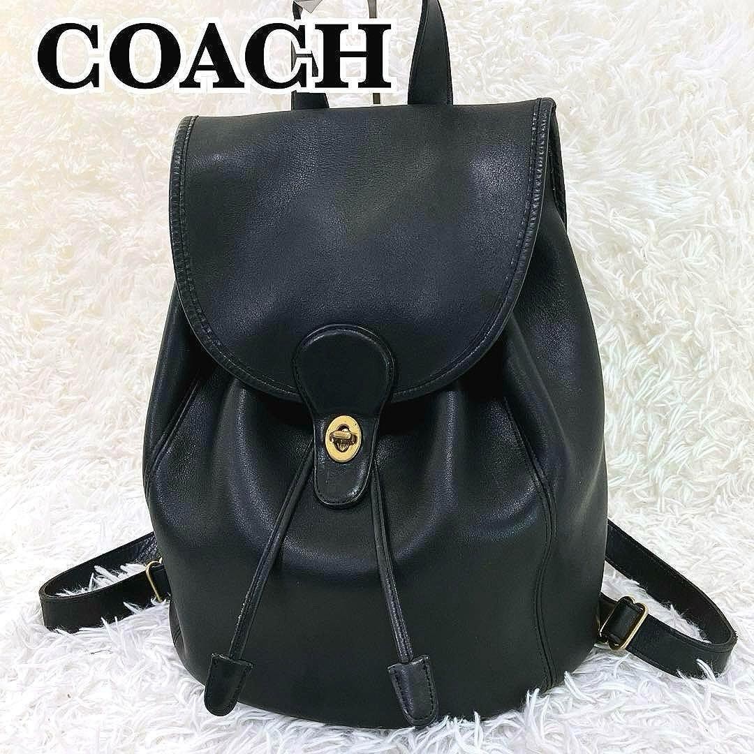 Coach Backpack Leather Black Authentic G0802274