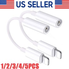 For iPhone Headphone lot Adapter Jack 8Pin to 3.5mm Aux Cord Dongle Converter
