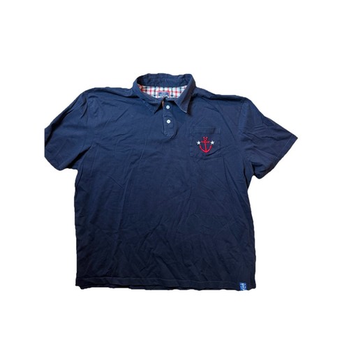 Disney Cruise Line DCL dunkelblau Polo Herren XXL Mickey Anker rot kariert Akzent - Bild 1 von 9