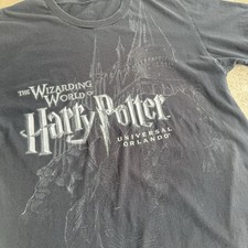 Vtg Y2K Universal orlando the wizarding world of Harry Potter Black tee sz L