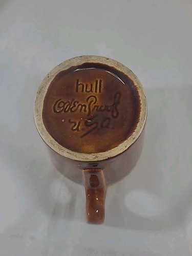 Hull Coffee Mug Vintage Brown Drip Cup Pottery Oven Proof Glaze USA No Chips - Picture 3 of 3
