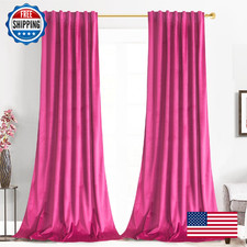 Gisewood Berry Velvet Curtains for Bedroom Window, Back Tab, Super Soft, 2 Panel