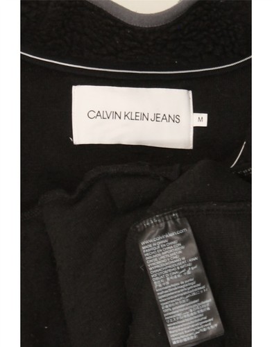CALVIN KLEIN JEANS Mens Fleece Jacket UK 38 Medium Black Colourblock DA02 - Picture 3 of 3