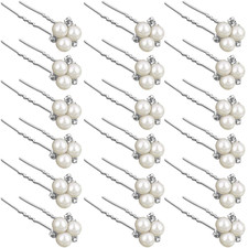 18 Pcs Pearl Hair Pins Bridal Wedding Hair Accessories Crystal Bobby Pin for Bri