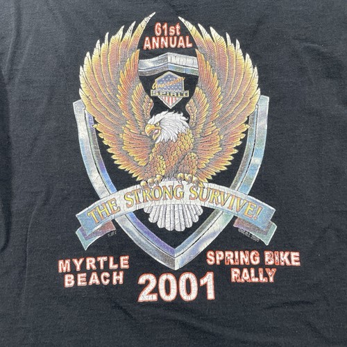 VTG 2001 Myrtle Beach Motorcycle Rally Week Eagle Rattlesnake Shirt Size Medium - Picture 7 of 7