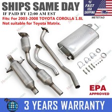 Fits For 2003 - 2008 Toyota Corolla Full Exhaust System 1.8l Us Fast Shipping Fits For 2003 - 2008 Toyota Corolla Full Exhaust System 1.8l Us Fast Shipping