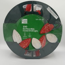 NEW Home Accents Holiday 100 LED Red/Warm White Faceted C9 lights - 65 ft 4 in