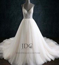 Top Quality Crystal Lace Wedding Dress Wedding Dress Custom Made 32-60