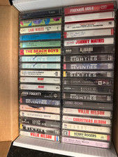 Mixed lot of vintage cassette tapes multiple genres rock country Clapton Heart