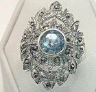 STUNNING .925 Vintage Sterling Silver Estate Ring Size 7 Blue stone